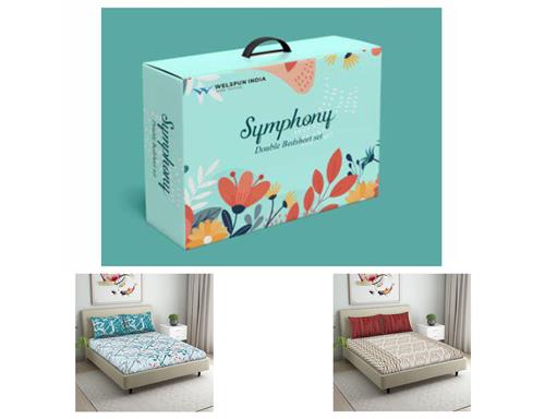 Welspun Symphony Double Bedsheet Pillow Cover