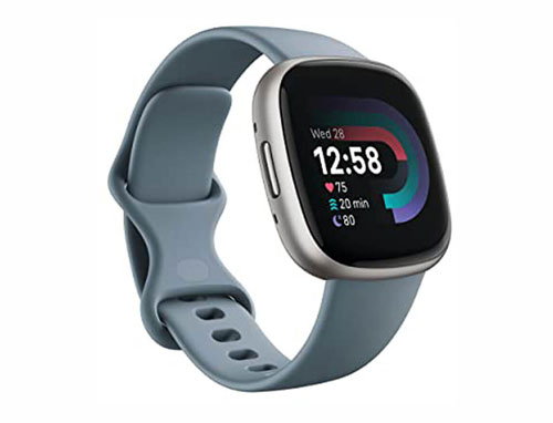 Fitbit Versa 4 Fitness Watch Waterfall Blue / Platinum Aluminium